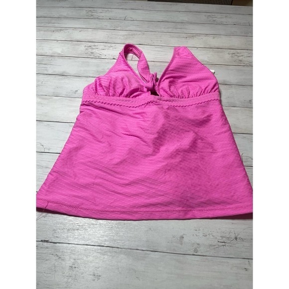 Jessica Simpson PINK Pretty in Pique Strappy-Back Tankini Swim Top - Picture 3 of 8